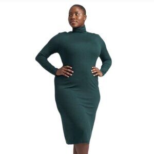 Universal Standard Foundation Turtleneck Long Sleeve Midi Dress Size Medium